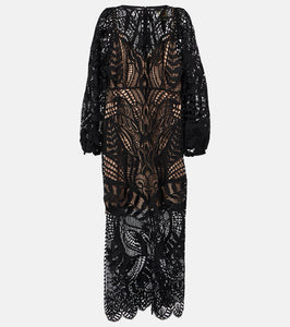 Farm Rio Nature guipure lace maxi dress