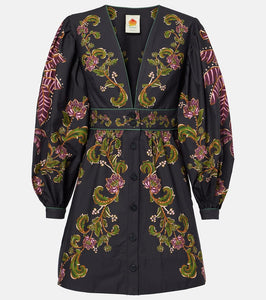 Farm Rio Ravenala floral cotton shirt dress