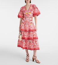 Farm Rio Romantic Orchard cotton midi dress