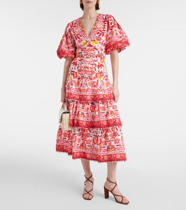 Farm Rio Romantic Orchard cotton midi dress