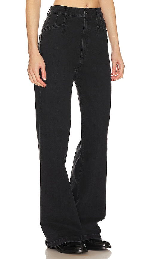 Favorite Daughter The Jordie Super High Rise Wide Leg in Black