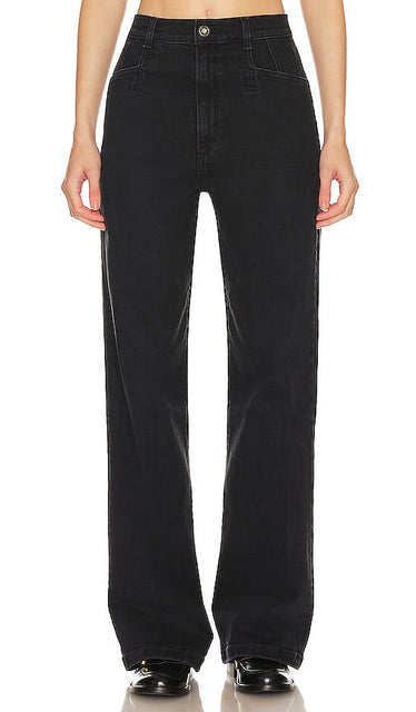 Favorite Daughter The Jordie Super High Rise Wide Leg in Black - Fille préférée, The Jordie, jambe large et taille très haute, en noir - 最喜欢的女儿 Jordie 黑色超高腰阔腿裤 - Lieblingstochter Der Jordie Super High Rise Wide Leg in Schwarz - Favourite Daughter The Jordie 슈퍼 하이라이즈 와이드 레그 블랙 색상 - Figlia preferita Jordie a vita alta con gamba larga in nero