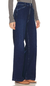 Favorite Daughter The Mischa Super High Rise Wide Leg in Blue