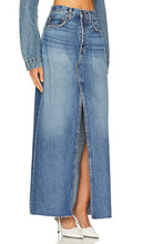 Favorite Daughter The Sadie High Rise Maxi A Line Skirt in Blue