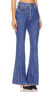 Favorite Daughter The Valentina Super High Rise Flare in Blue