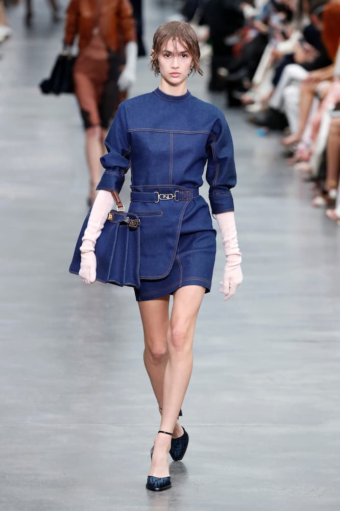 Fendi Belted denim minidress