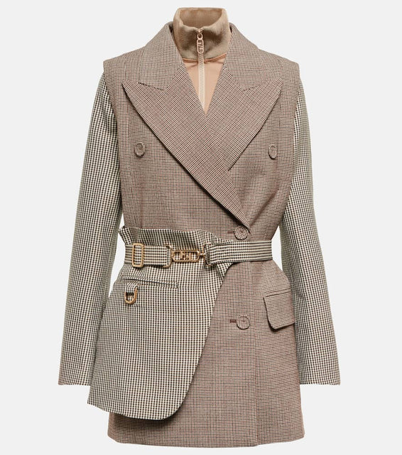 Fendi Houndstooth wool-blend jacket