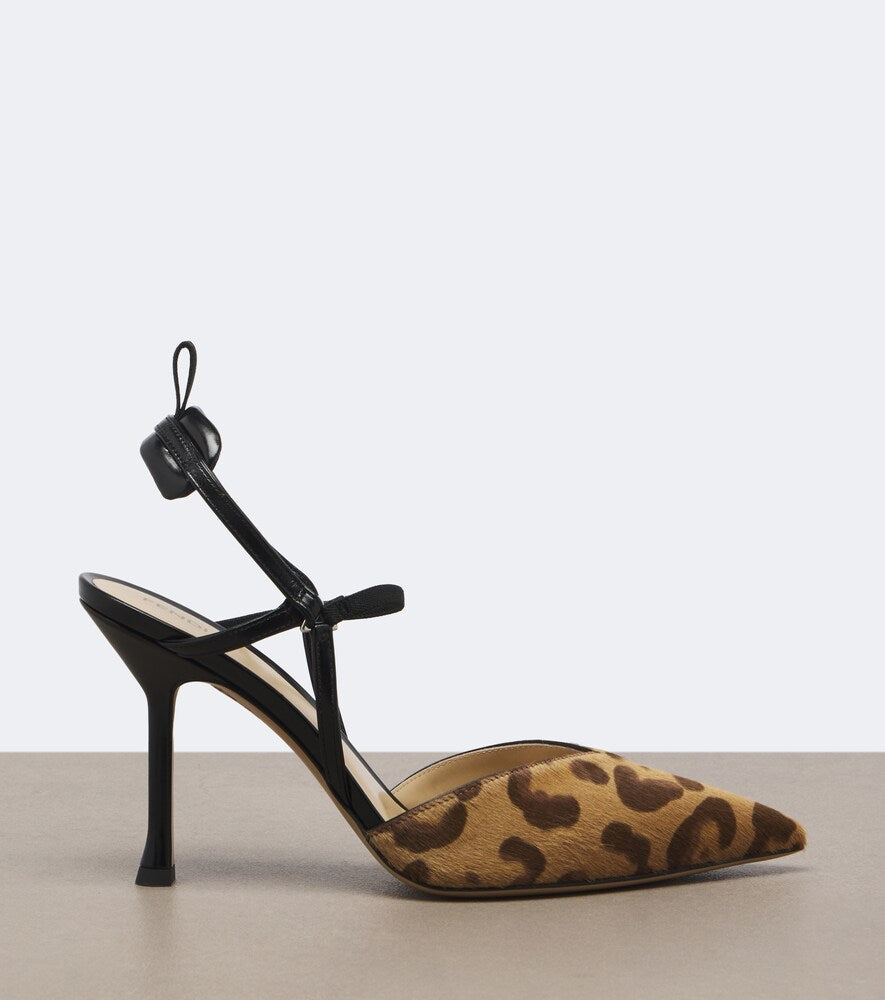 Fendi Colibri leopard-print calf hair slingback pumps (Brown) - High-Heel Pumps