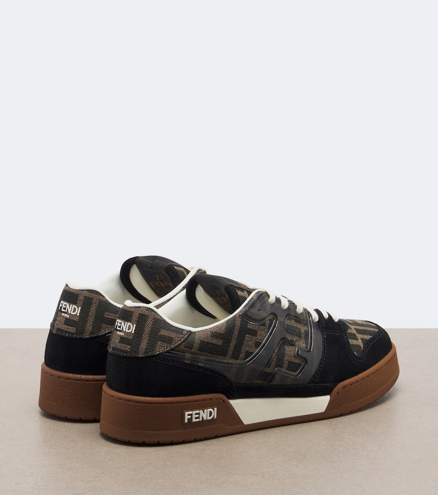 Black Fendi Fendi Match jacquard suede-trimmed sneakers - Low-Top Sneakers