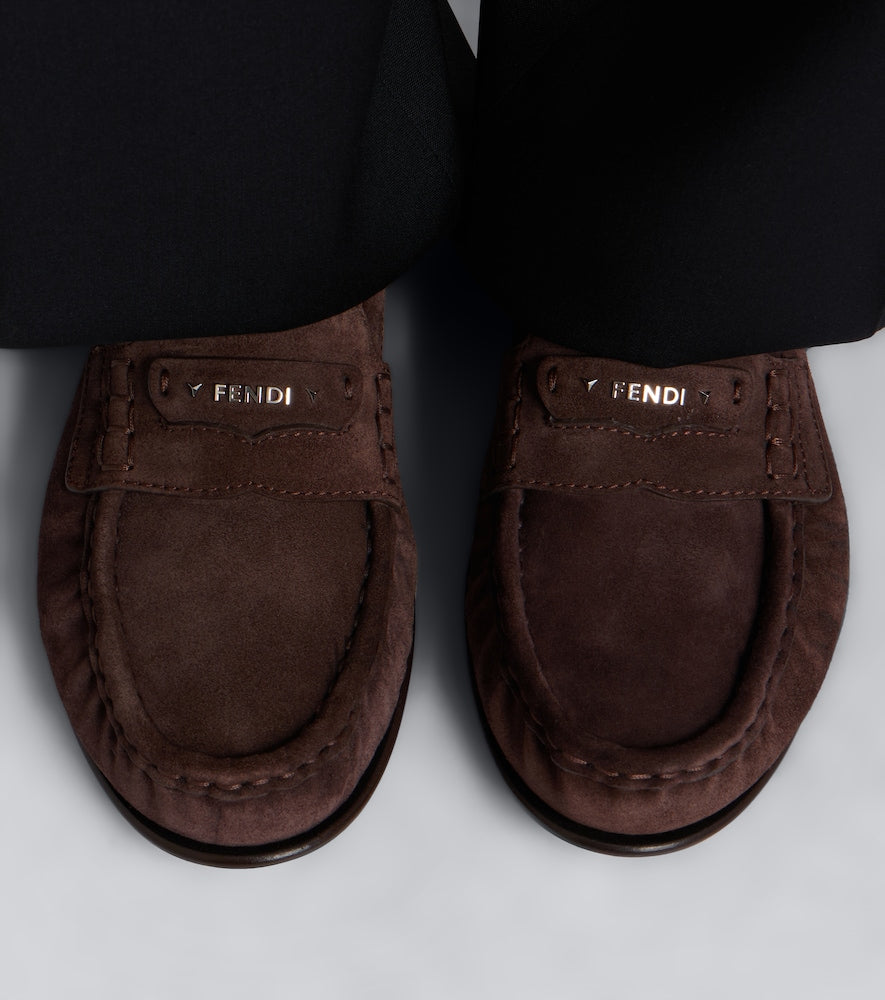Fendi Fendi Scrunch suede mules in Brown - Loafers
