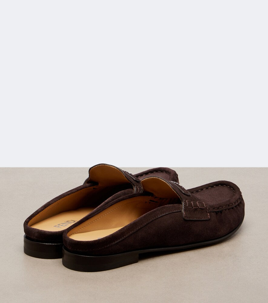 Fendi Fendi Scrunch suede mules in Brown - Loafers