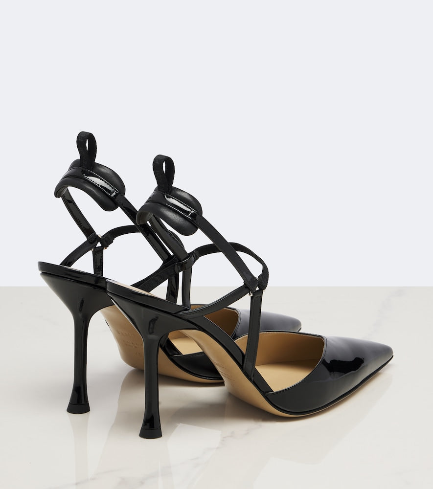 Fendi Very Colibri leather slingback pumps (Black) - Mid Heel Pumps