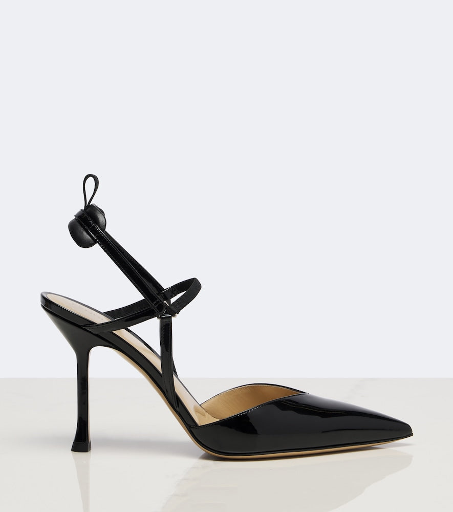 Fendi Very Colibri leather slingback pumps (Black) - Mid Heel Pumps
