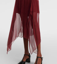Ferragamo Asymmetric silk georgette minidress