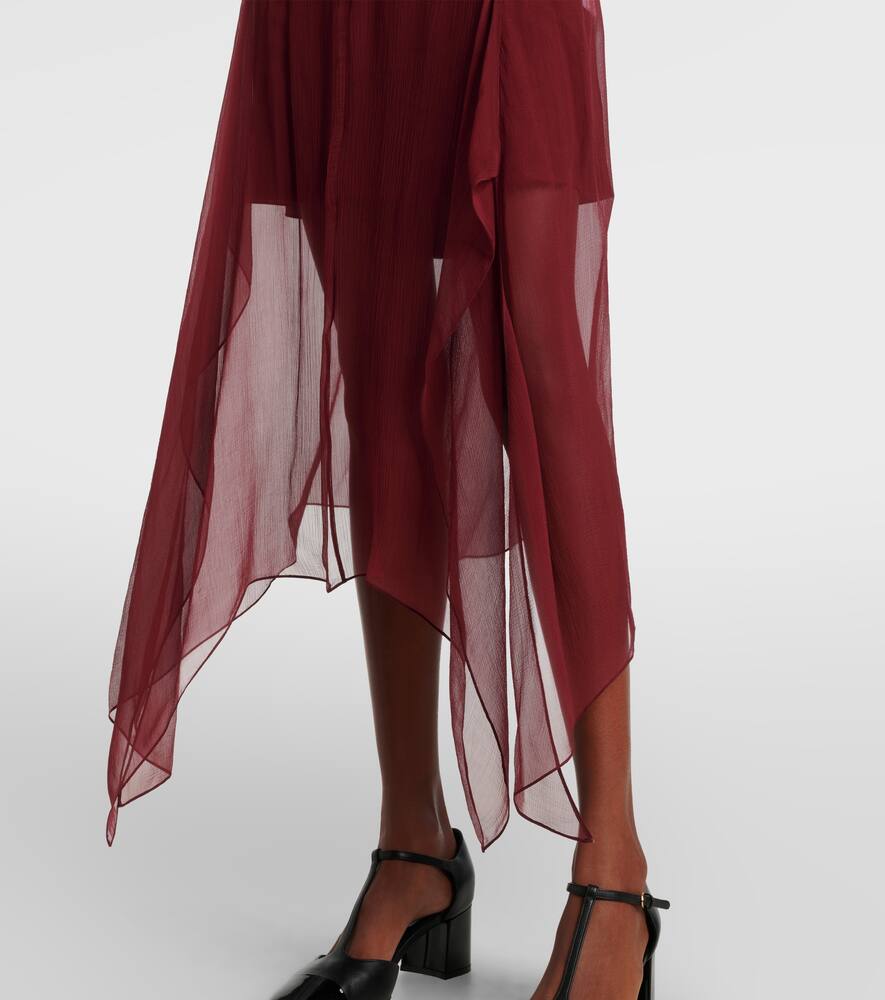Ferragamo Asymmetric silk georgette minidress