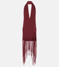 Ferragamo Asymmetric silk georgette minidress