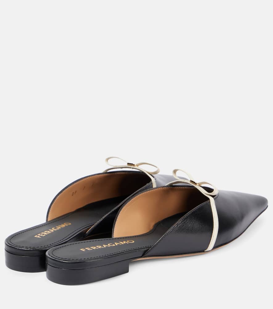 Ferragamo Bow-detail leather mules