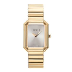 Ferragamo Crystal Gold-Tone Stainless Steel Bracelet Watch 26.5x33.5mm - SFS800424