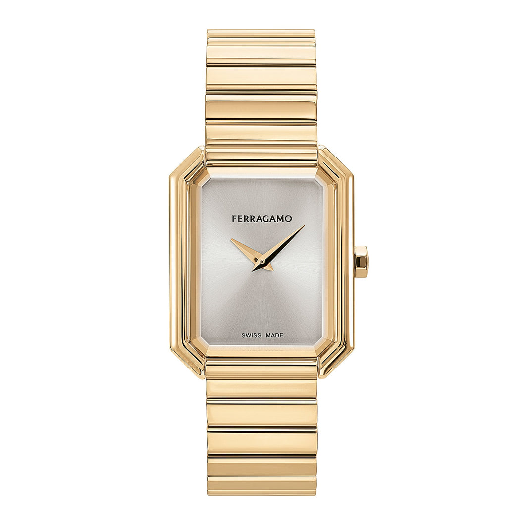 Ferragamo Crystal Gold-Tone Stainless Steel Bracelet Watch 26.5x33.5mm - SFS800424
