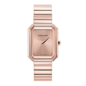 Ferragamo Crystal Rose Gold-Tone Stainless Steel Bracelet Watch 26.5x33.5mm - SFS800524