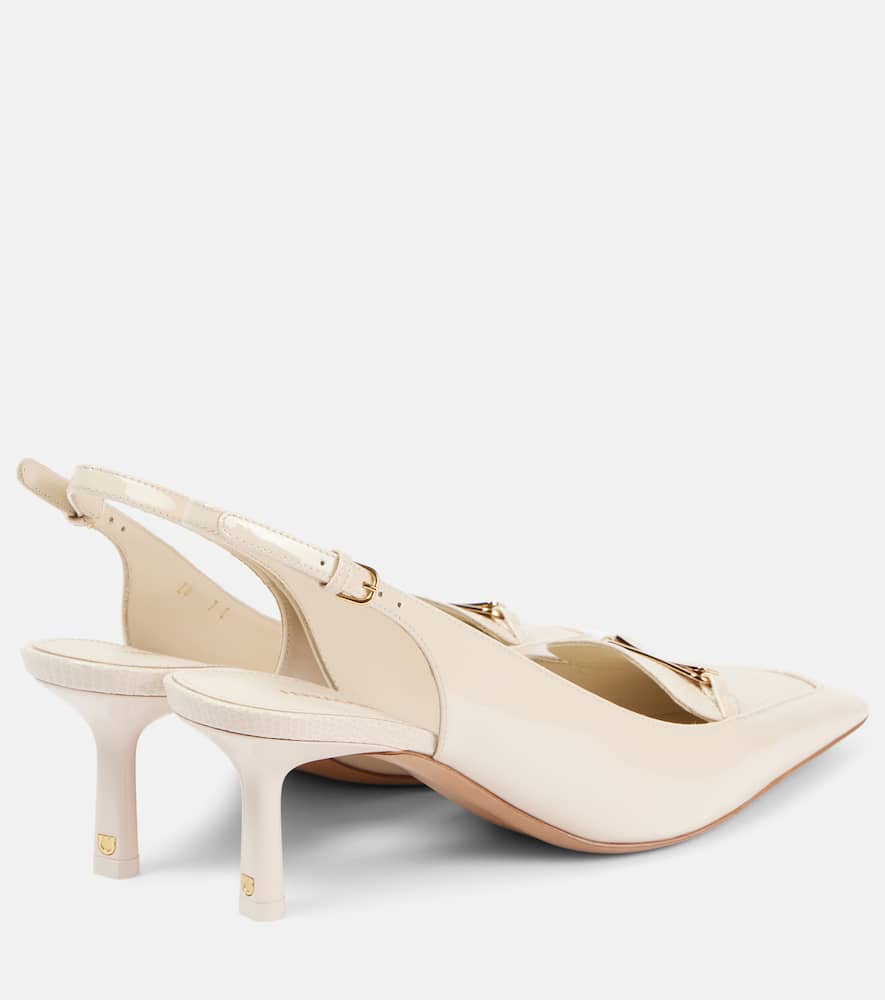 Ferragamo Dilli patent leather slingback pumps