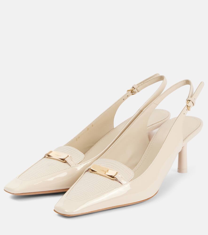 Ferragamo Dilli patent leather slingback pumps