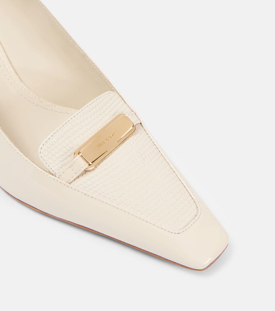 Ferragamo Dilli patent leather slingback pumps