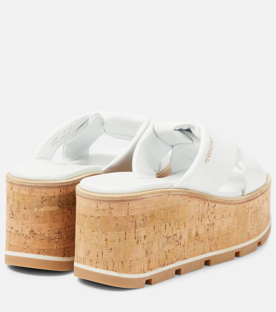 Ferragamo Engracia leather wedge sandals