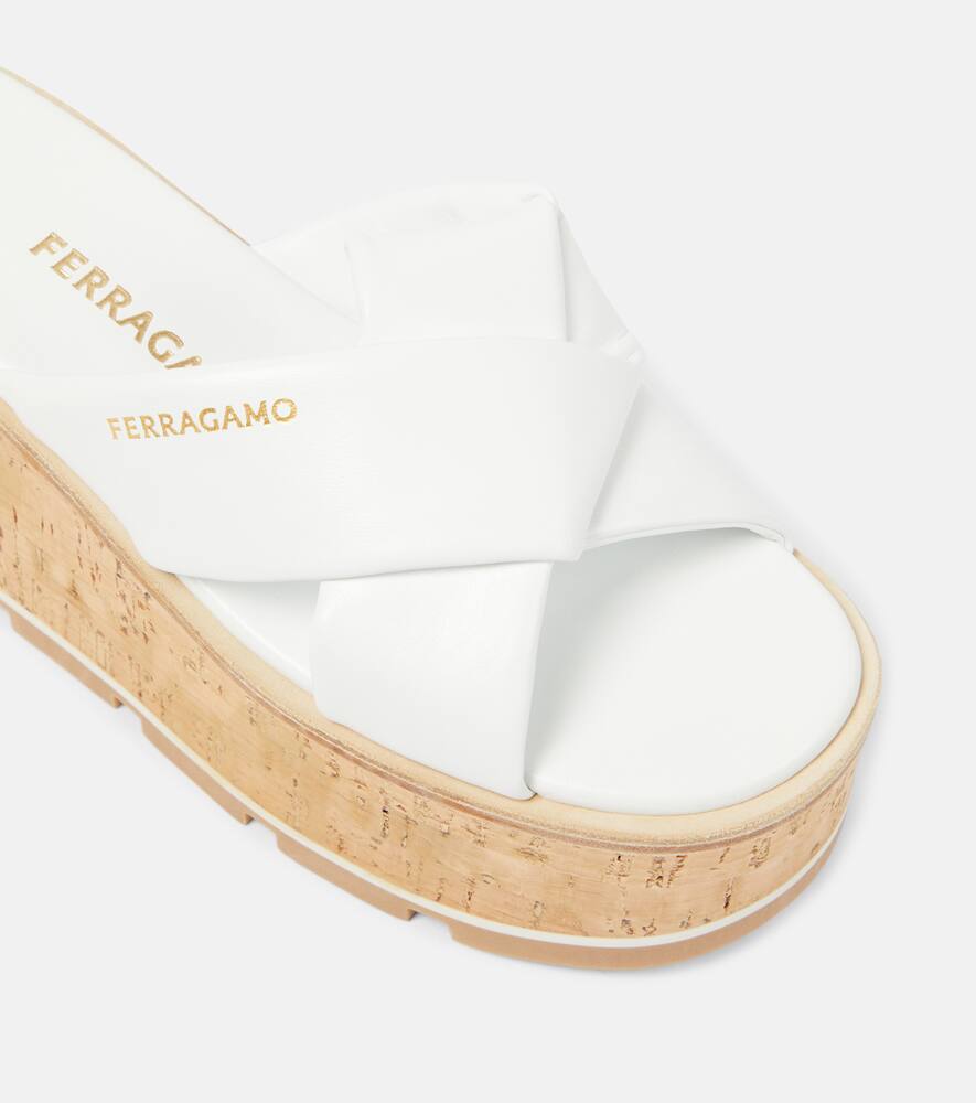 Ferragamo Engracia leather wedge sandals