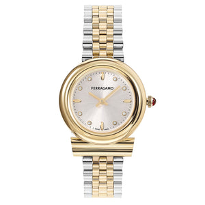 Ferragamo Gancini Diamond Dial and Two-Tone Bracelet Watch | 28mm | SFMV01423