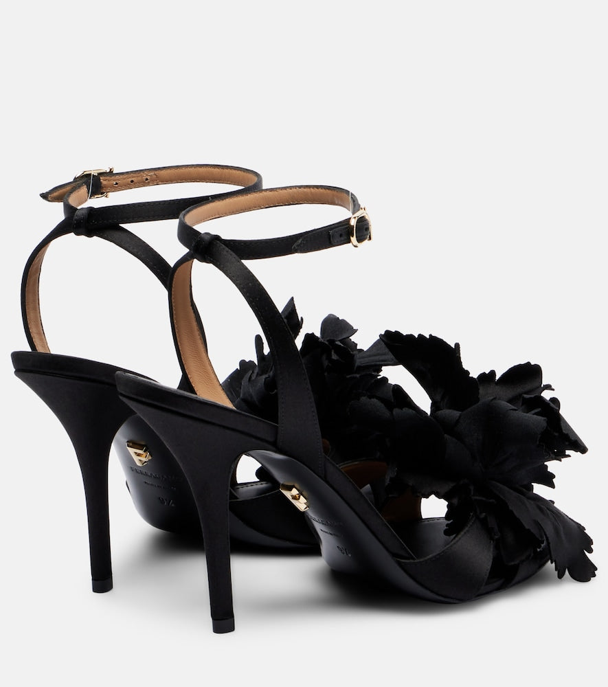 Ferragamo Ghilly 95 floral-applique satin sandals