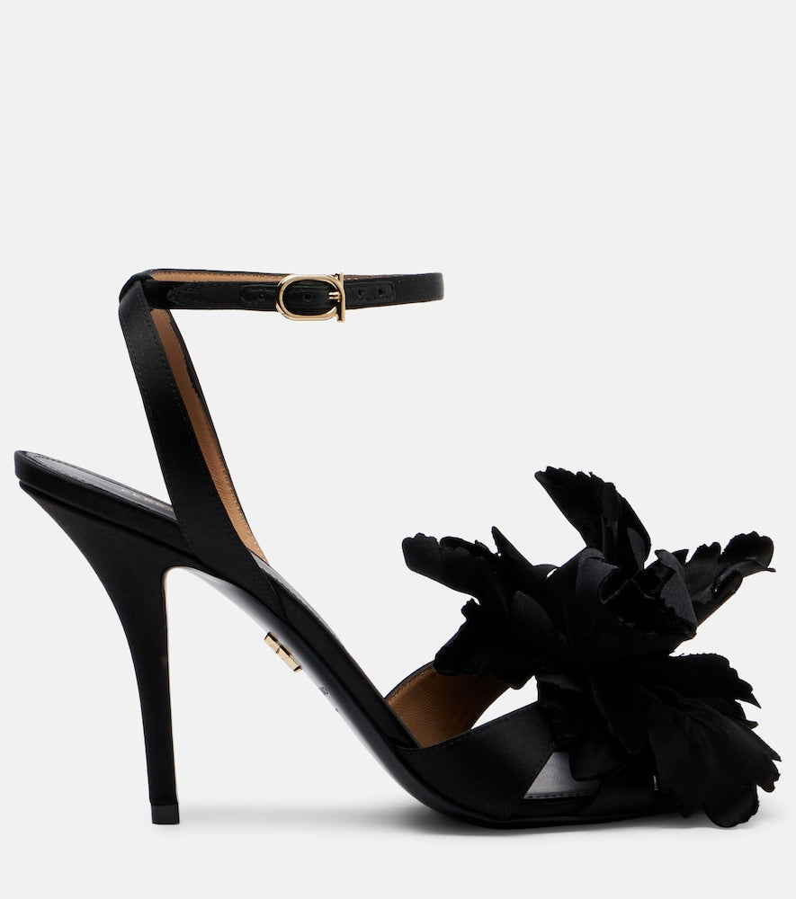Ferragamo Ghilly 95 floral-applique satin sandals