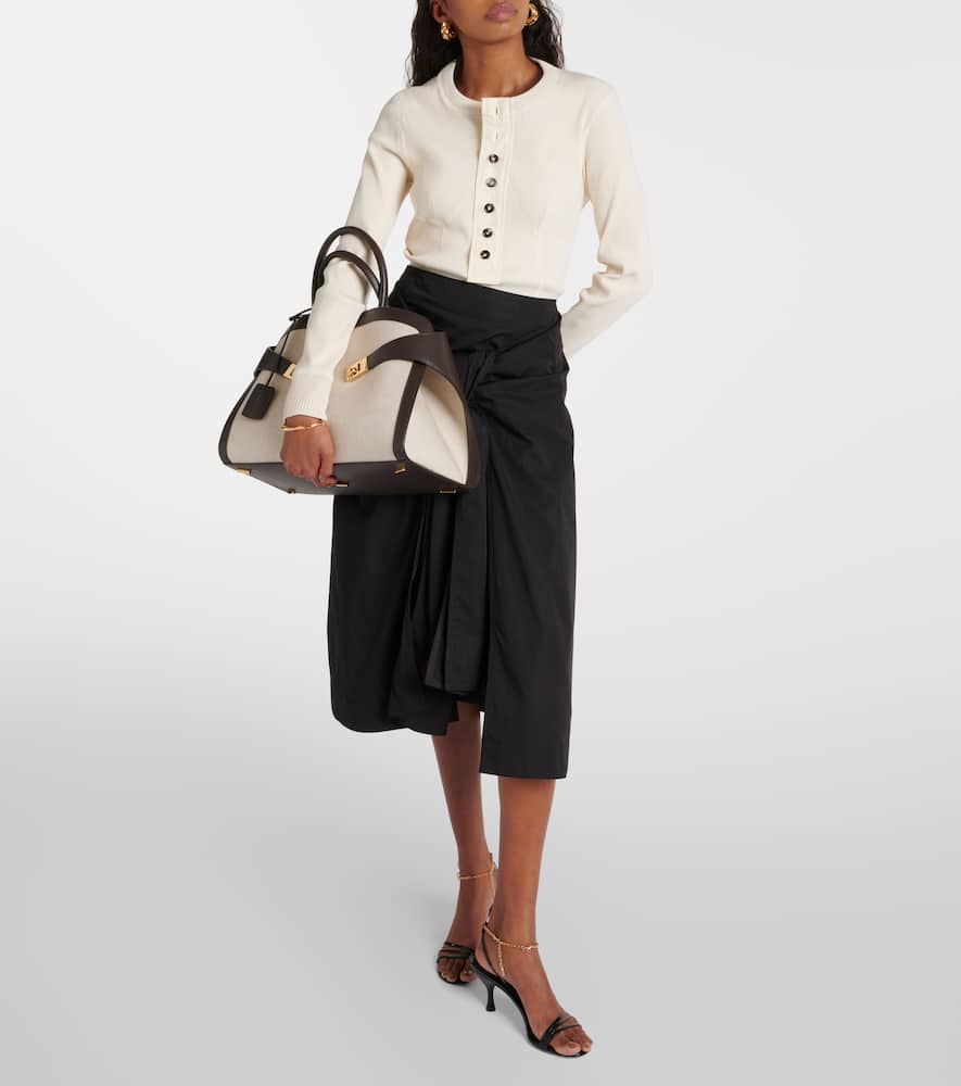 Ferragamo Hug Medium canvas and leather tote bag