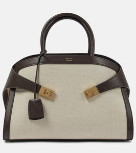 Ferragamo Hug Medium canvas and leather tote bag. Shop Ferragamo Tote Bags for women now.