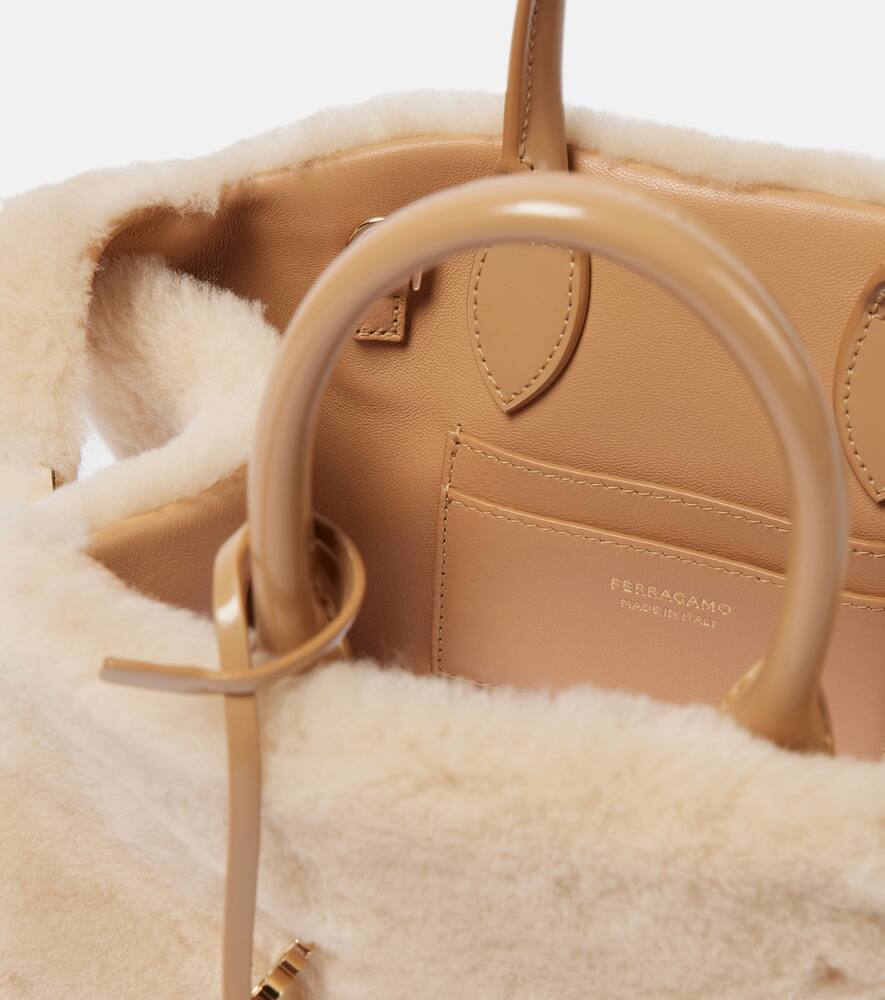 Ferragamo Hug Small shearling tote bag