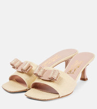 Ferragamo Isaura 55 raffia-effect mules