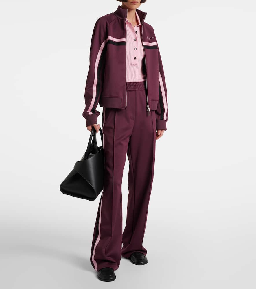 Ferragamo Logo striped jersey track jacket