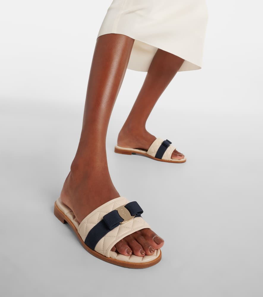 Ferragamo Love bow-detail leather slides