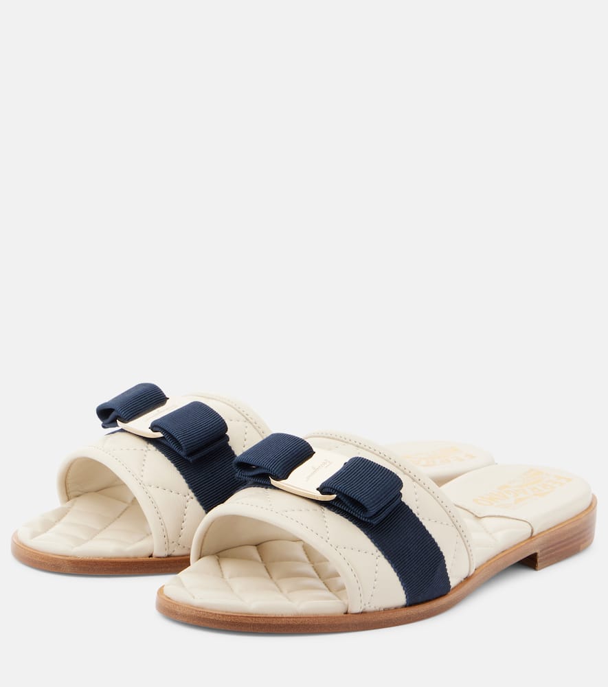 Ferragamo Love bow-detail leather slides