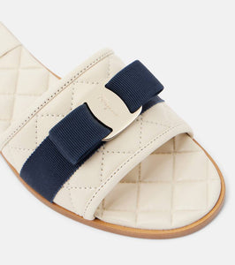 Ferragamo Love bow-detail leather slides