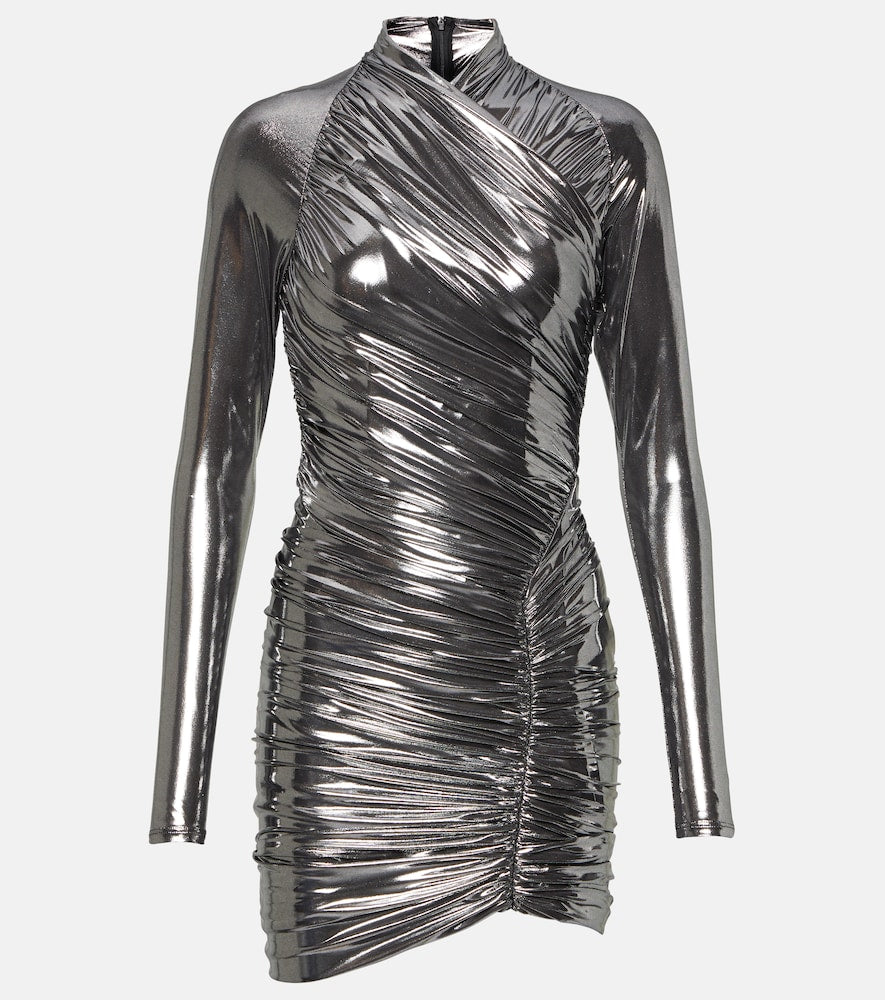 Ferragamo Metallic draped minidress. 菲拉格慕金属色垂褶迷你连衣裙