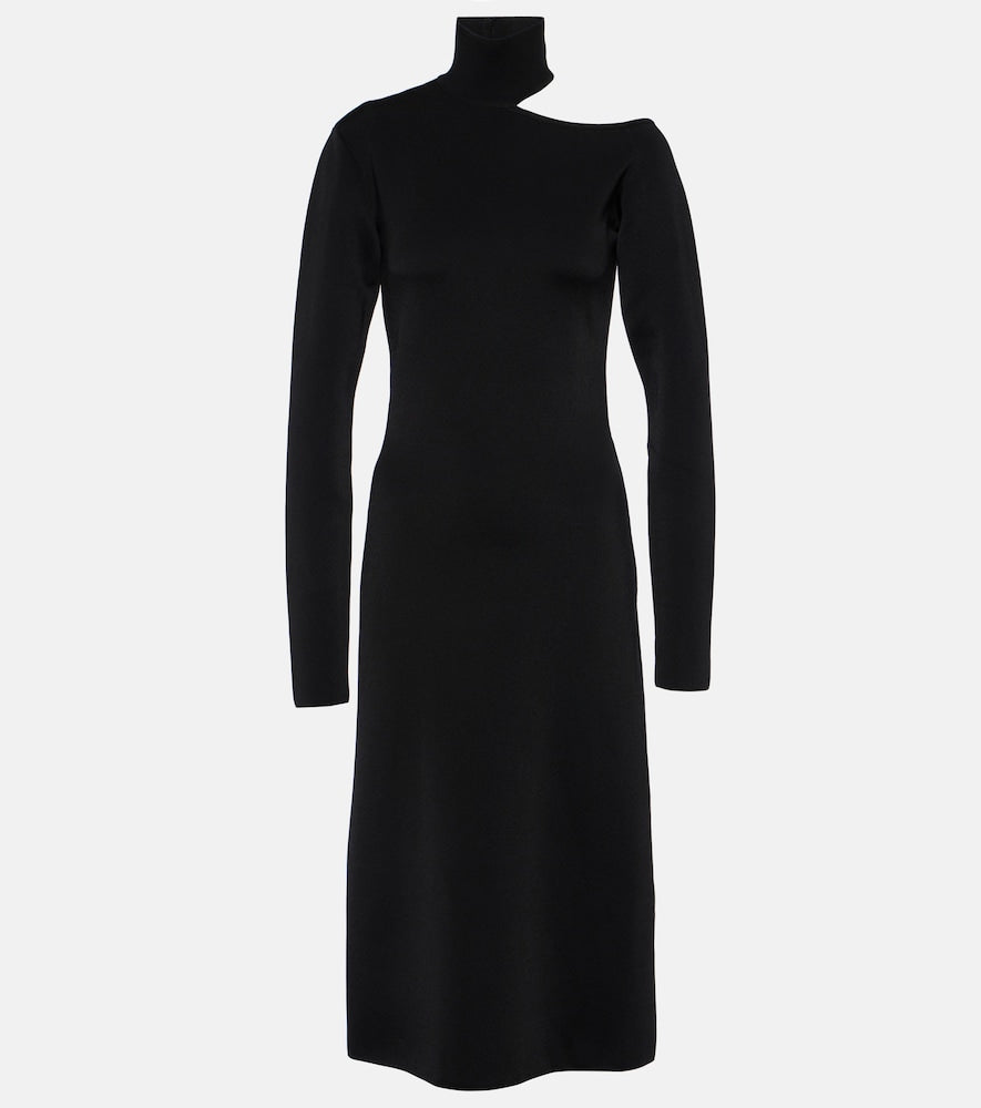 Ferragamo Mockneck jersey midi dress. Ferragamo 高领针织中长连衣裙