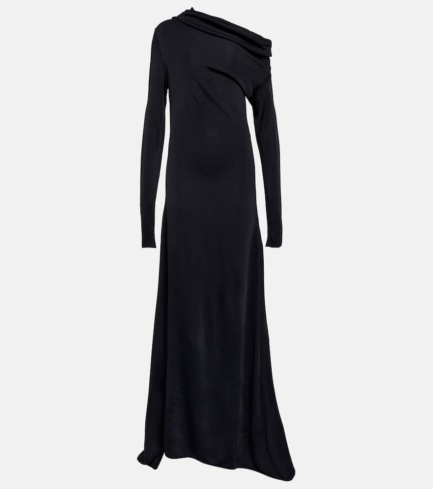 Ferragamo One-shoulder jersey gown. 菲拉格慕单肩针织礼服