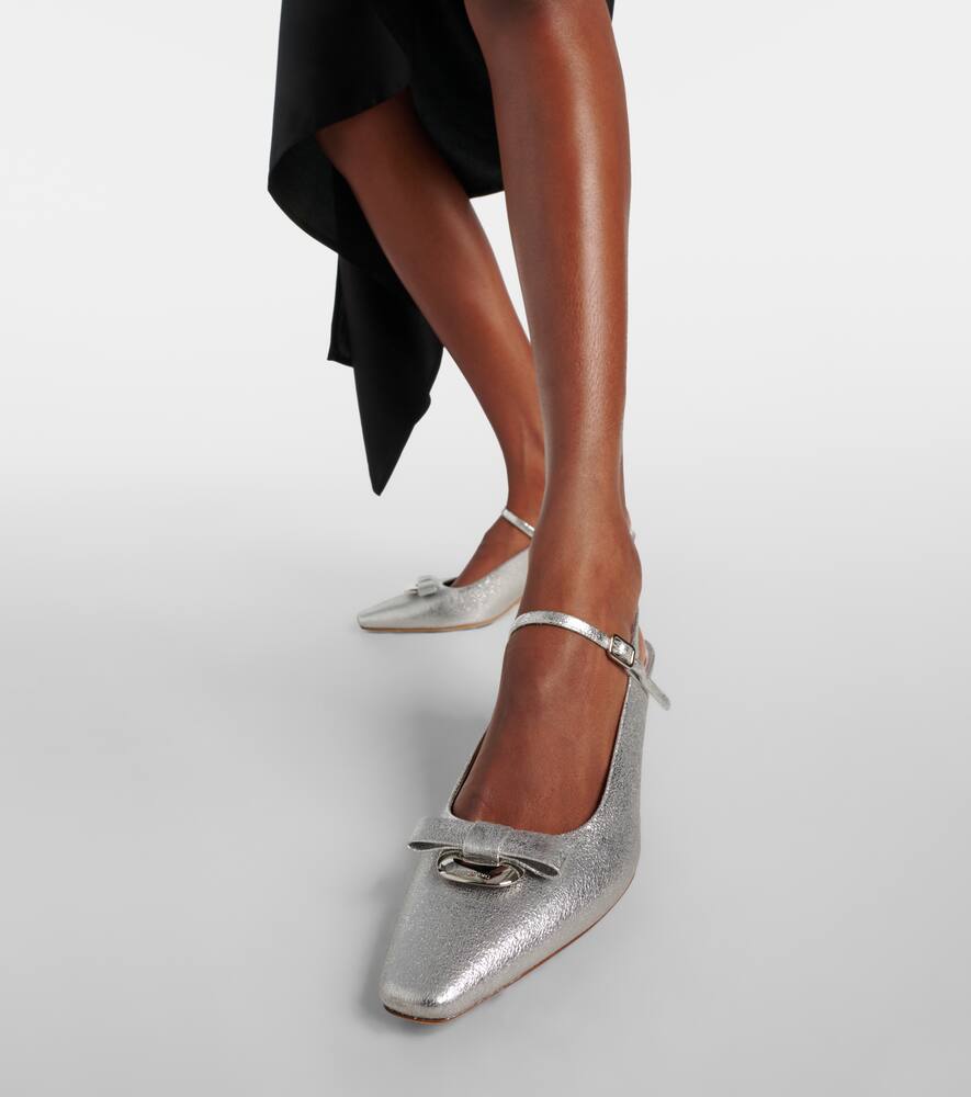 Ferragamo Ophelia 55 leather slingback pumps