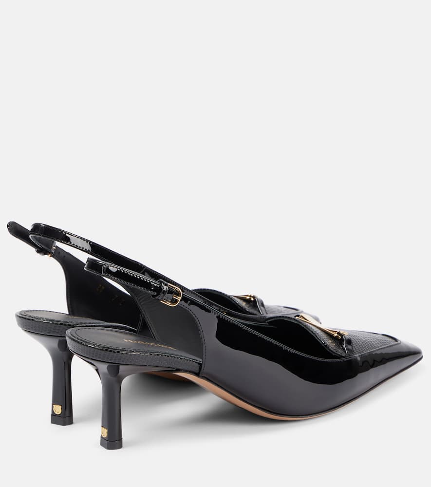 Ferragamo Patent leather slingback pumps