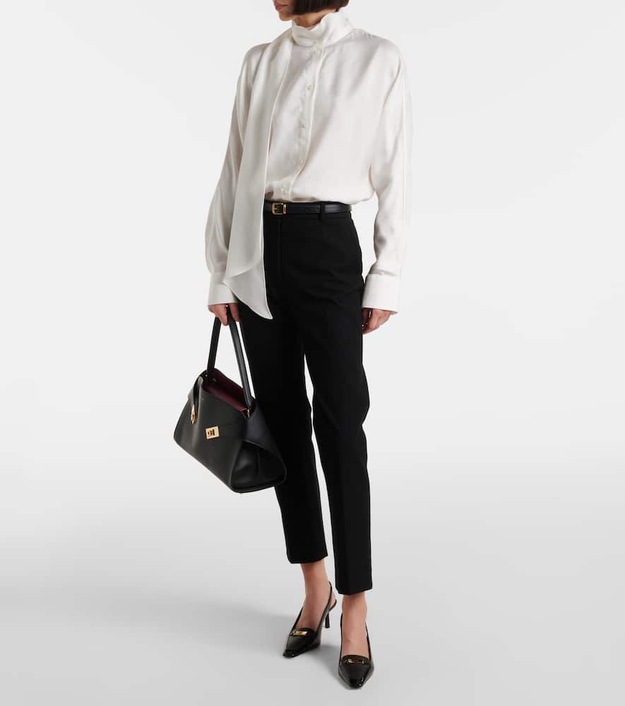 Ferragamo Patent leather slingback pumps