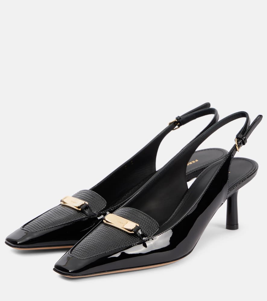 Ferragamo Patent leather slingback pumps