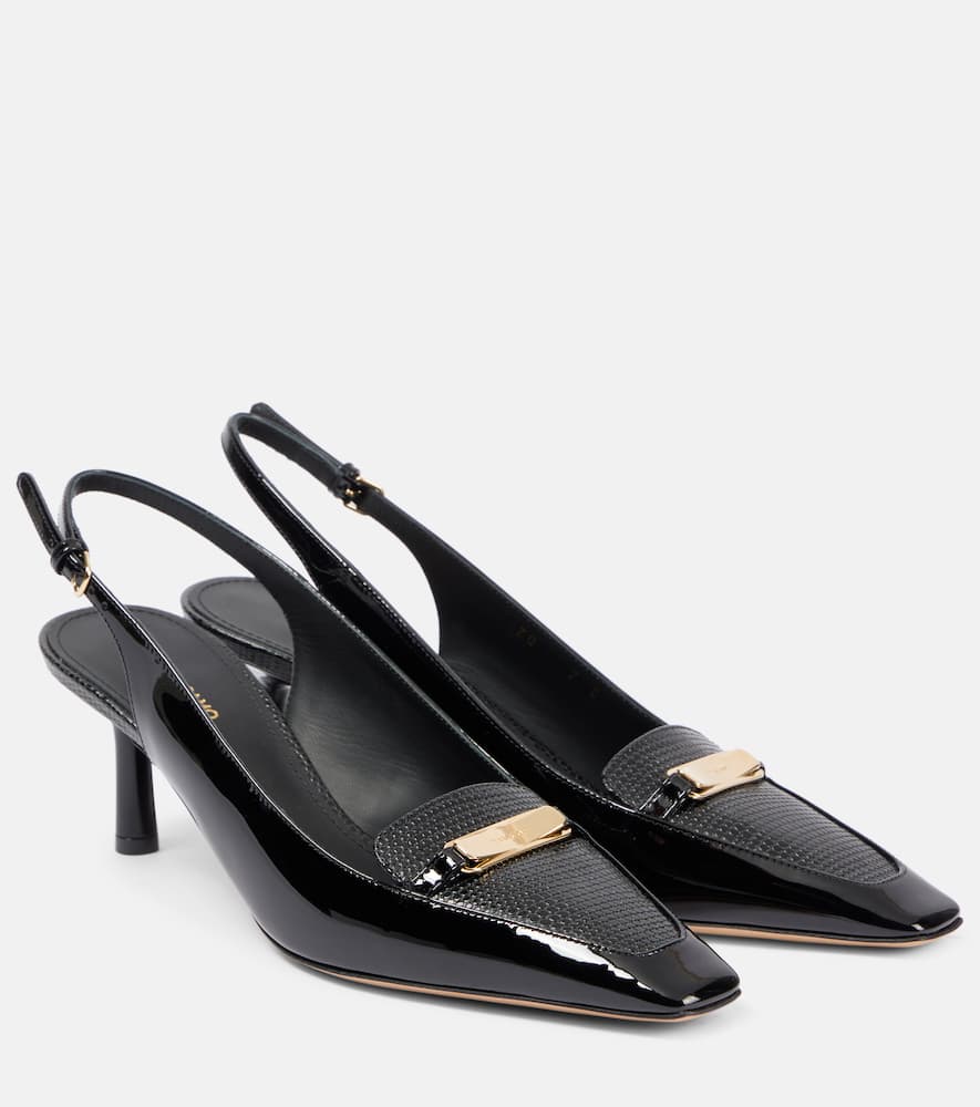 Ferragamo Patent leather slingback pumps