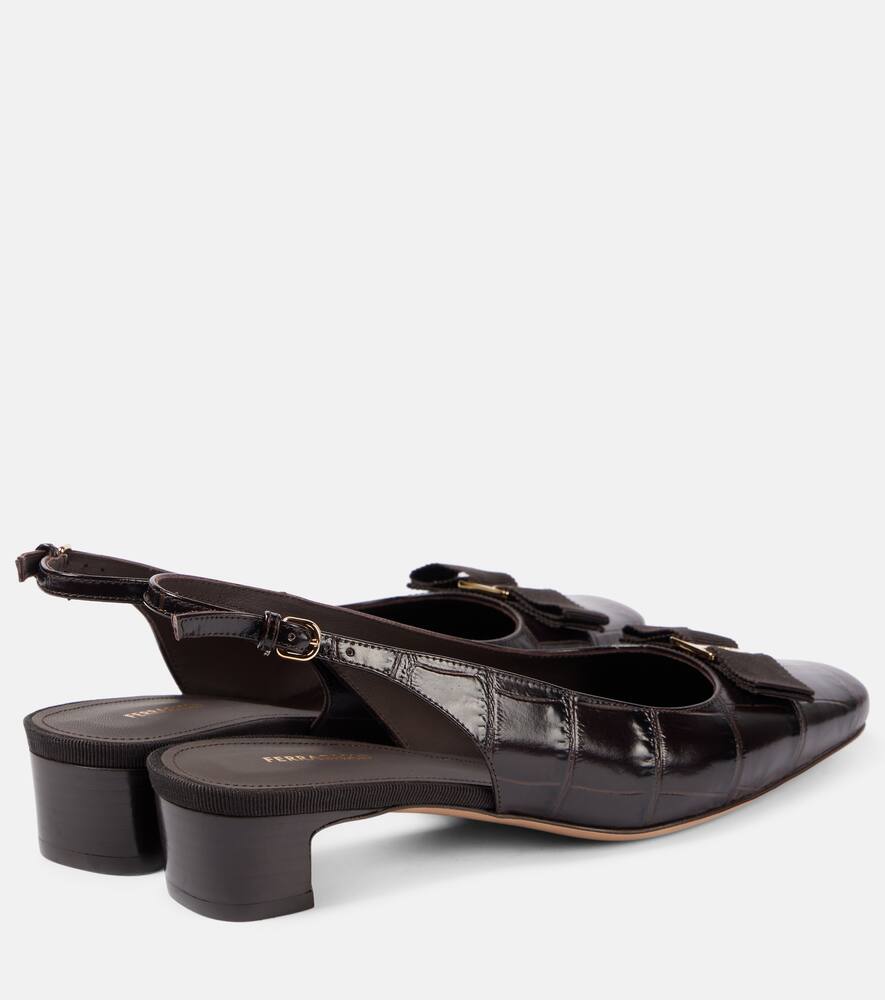 Ferragamo Rivada 30 croc-effect leather pumps