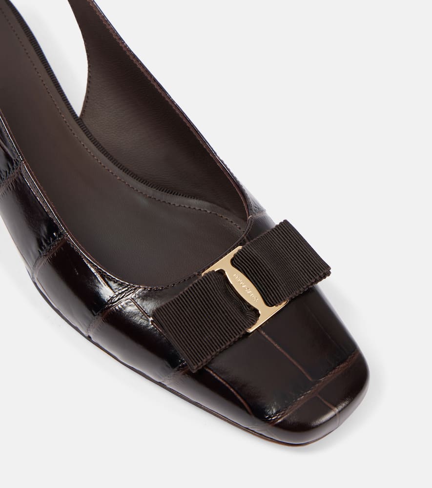 Ferragamo Rivada 30 croc-effect leather pumps